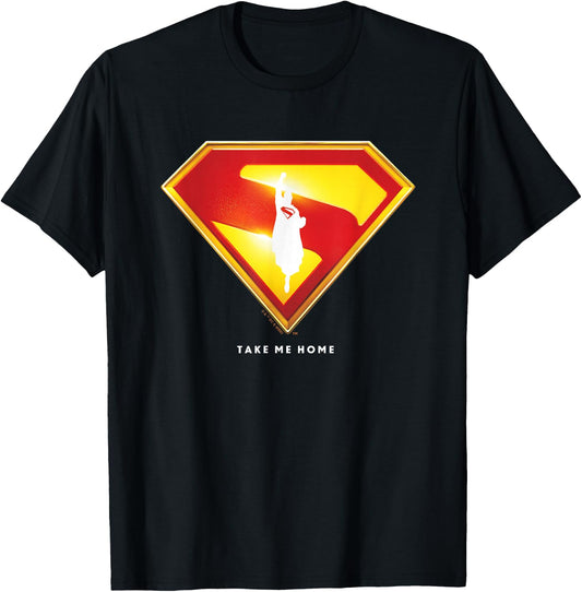 Superman (2025 Movie) Take Me Home Shield Amazon Exclusive T-Shirt - T-Shirt | Black