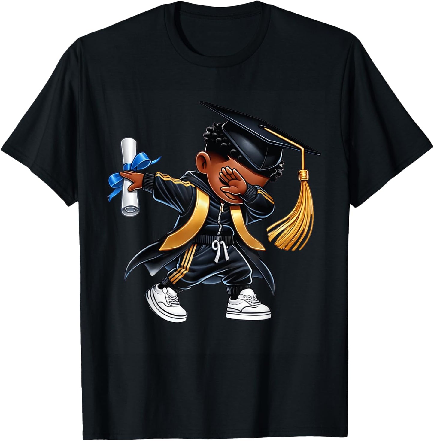 Kids Funny Boys Kindergarten Graduate Dabbing Class of 2025 T-Shirt - T-Shirt | Black