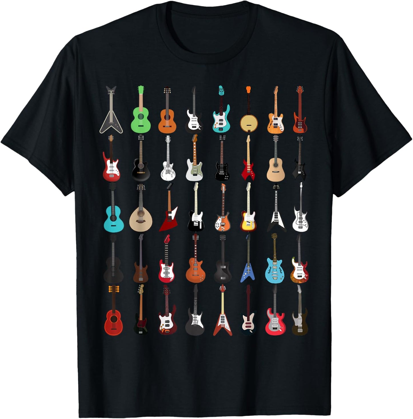 Guitar Musical Instrument T Shirt (Rock N Roll ) T-Shirt - T-Shirt | Black
