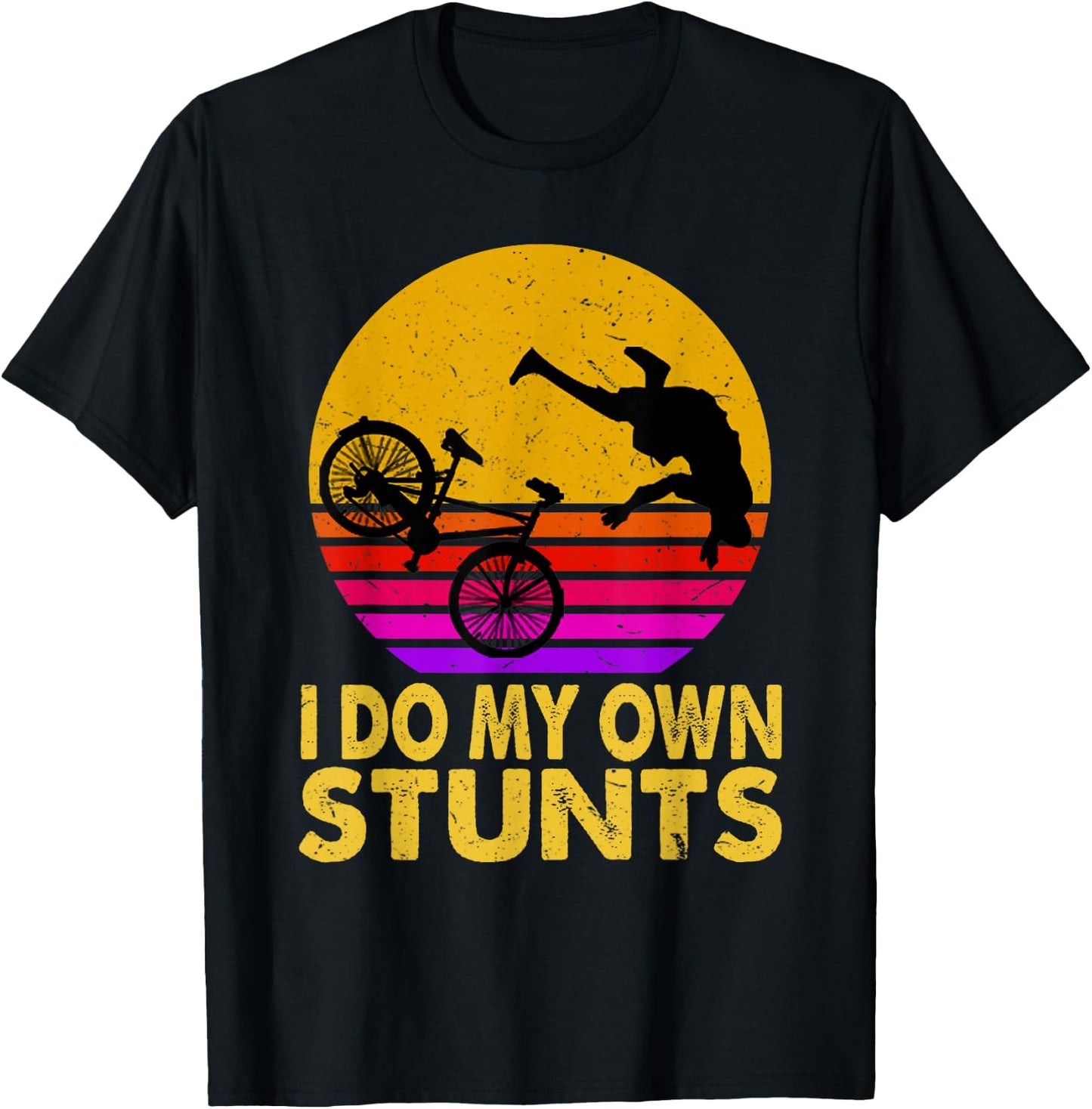 I Do My Own Stunts Mountain Bike MTB Get Well Soon Gift T-Shirt - T-Shirt | Black