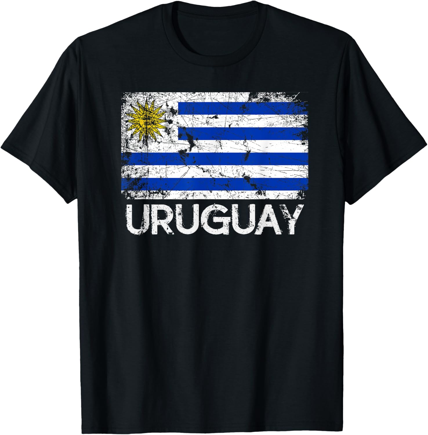 Uruguayan Flag | Vintage Made In Uruguay Gift T-Shirt - T-Shirt | Black