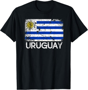 Uruguayan Flag | Vintage Made In Uruguay Gift T-Shirt - T-Shirt | Black
