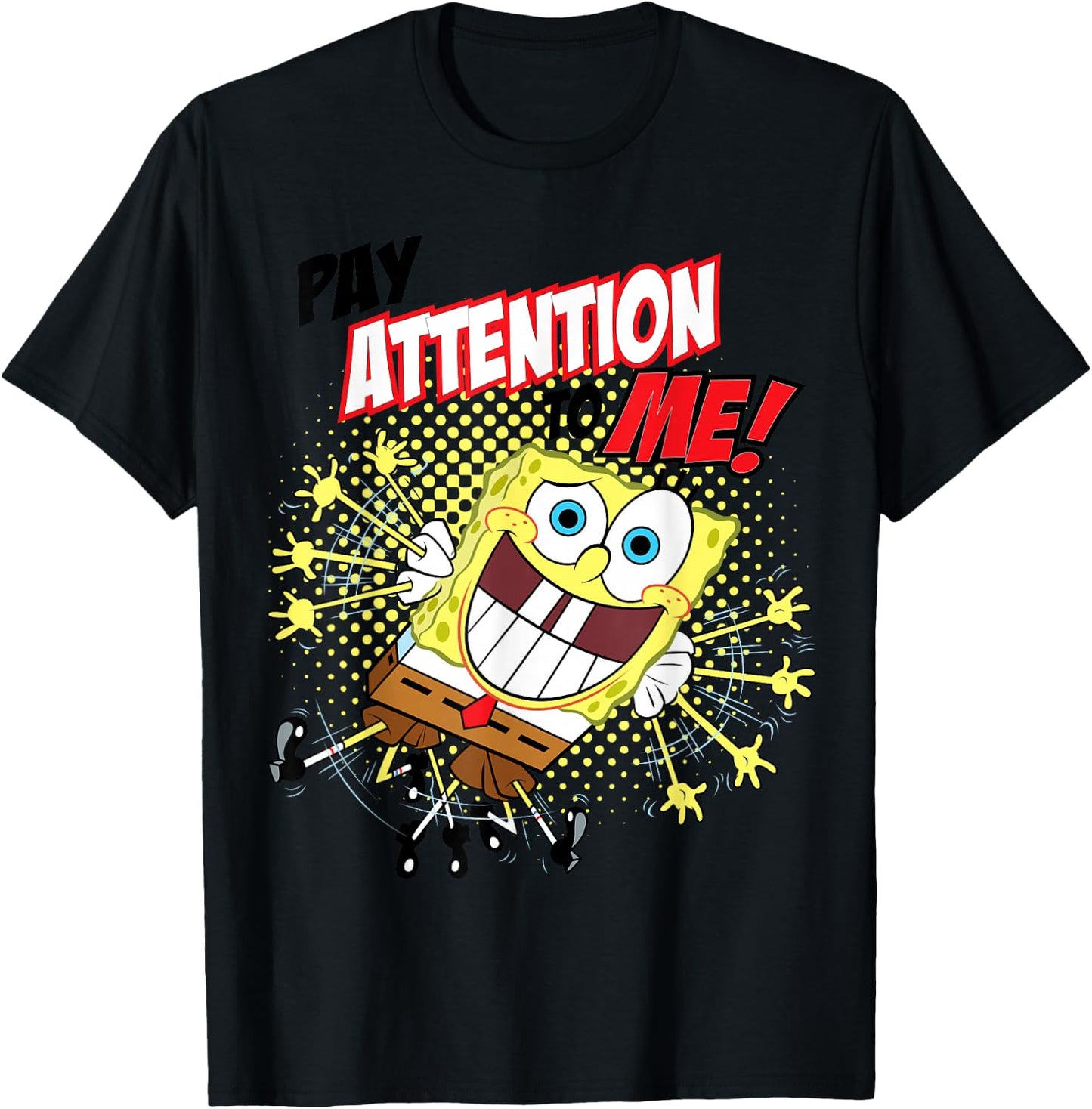 SpongeBob SquarePants Pay Attention To Me! T-Shirt - T-Shirt | Black