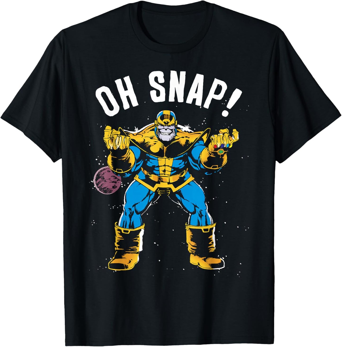 Marvel Thanos Space Oh Snap! Retro Comic Style T-Shirt - T-Shirt | Black