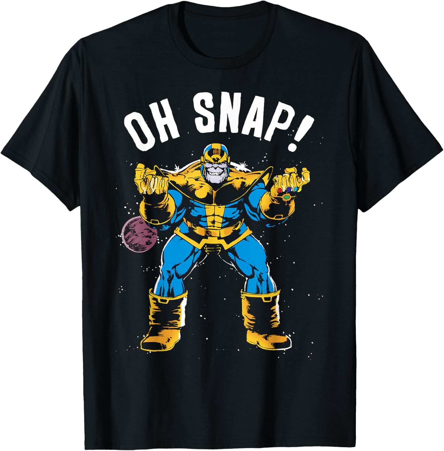 Marvel Thanos Space Oh Snap! Retro Comic Style T-Shirt - T-Shirt | Black