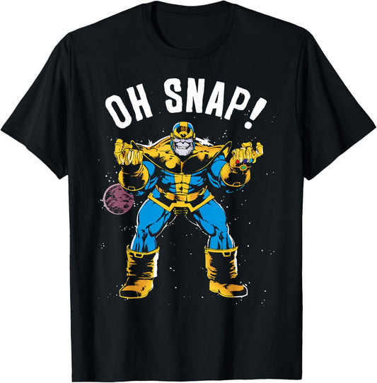 Marvel Thanos Space Oh Snap! Retro Comic Style T-Shirt - T-Shirt | Black