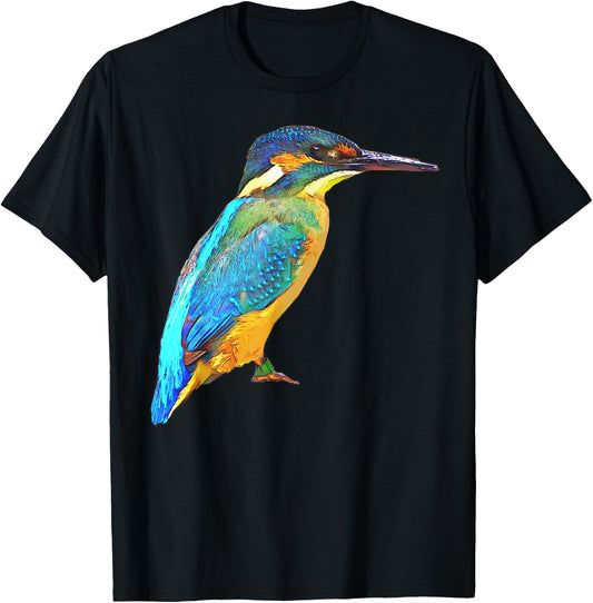 Kingfisher Bird Lover Designs Alcedinidae Kingfisher Birding T-Shirt - T-Shirt | Black