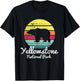 Vintage Retro Yellowstone National Park Wyoming Bear T Shirt T-Shirt - T-Shirt | Black