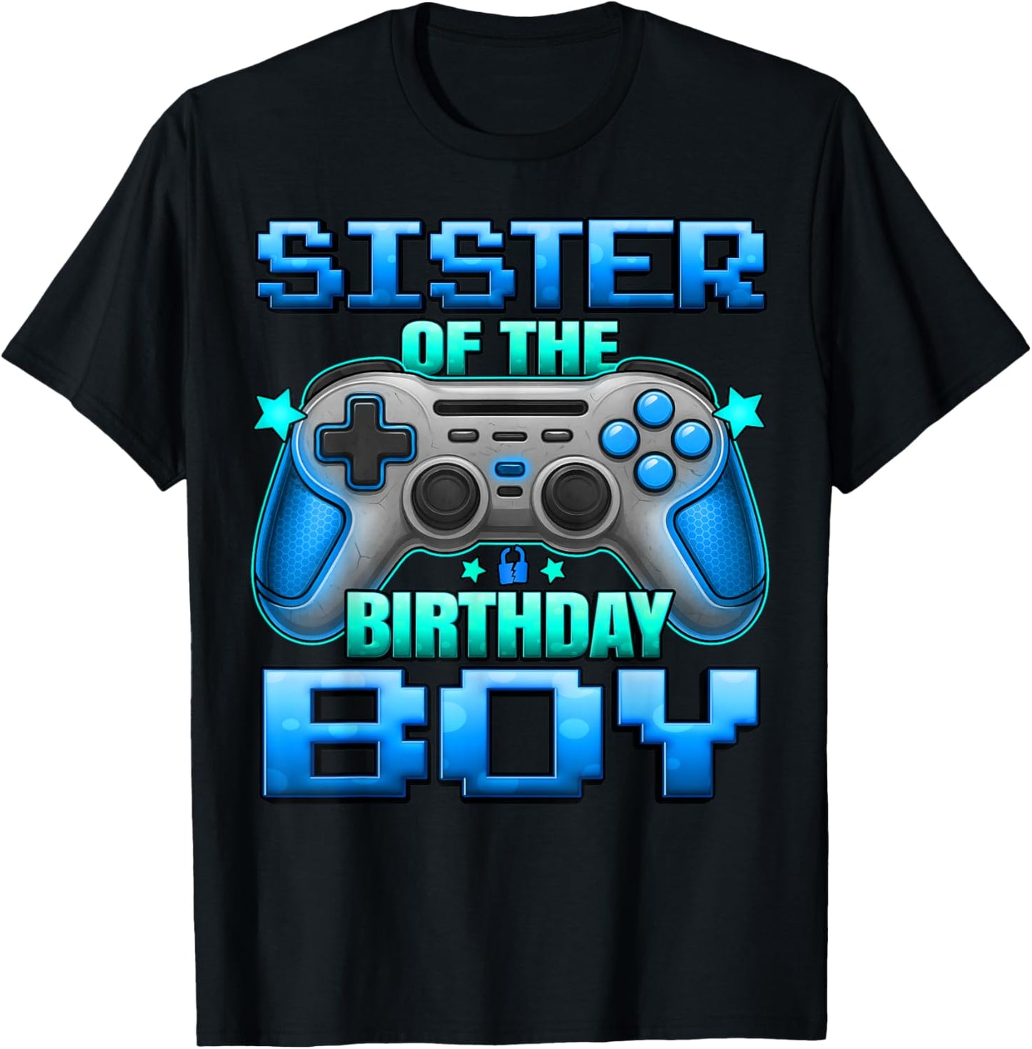 Sister of The Birthday Boy Matching Family Lil Sister T-Shirt - T-Shirt | Black