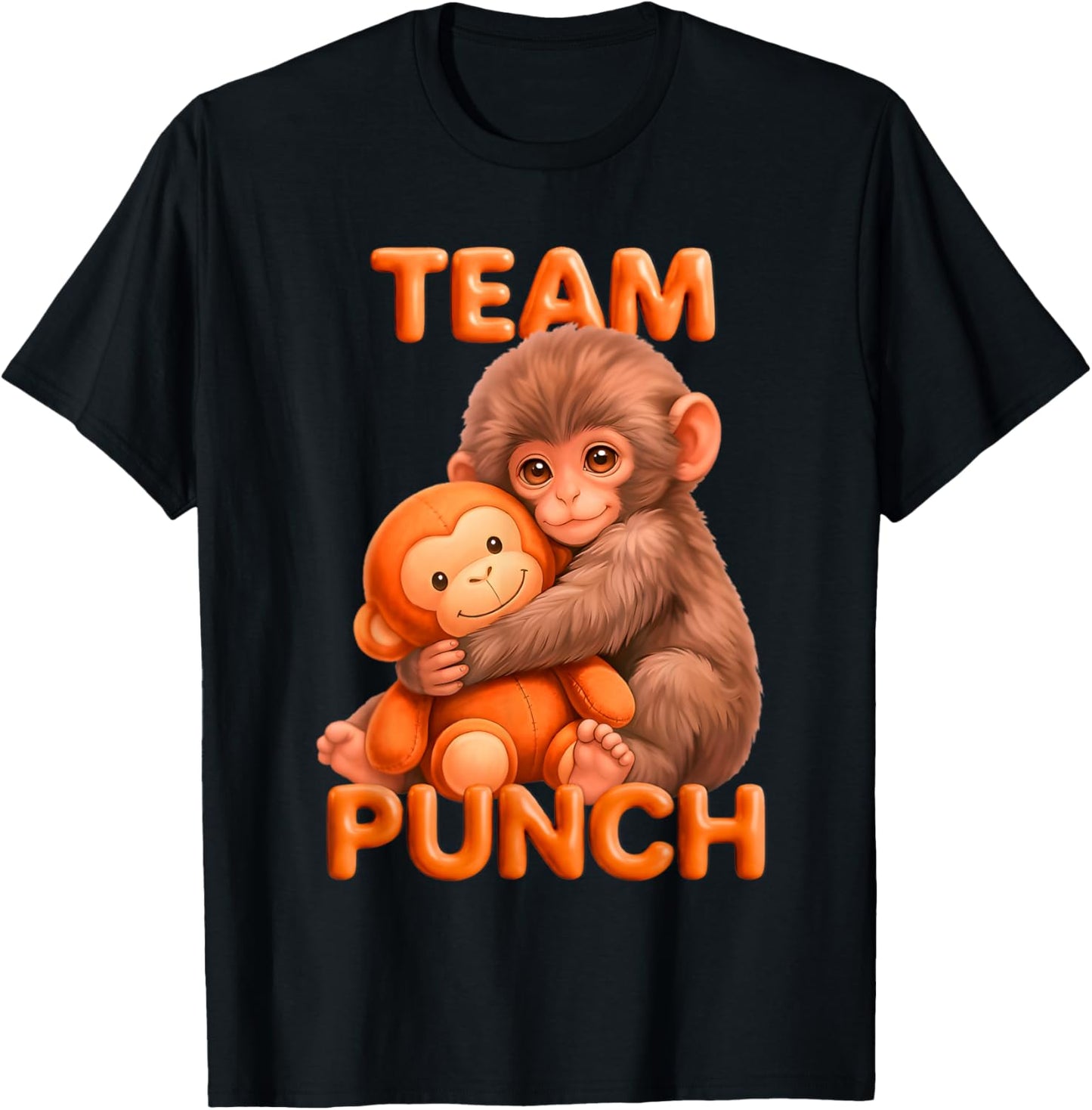 Team Punch Team Punch Funny Monkey Meme T-Shirt - T-Shirt | Black