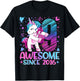 9 Year Old Unicorn Gifts For Girls 9th Birthday Girl Party T-Shirt - T-Shirt | Black