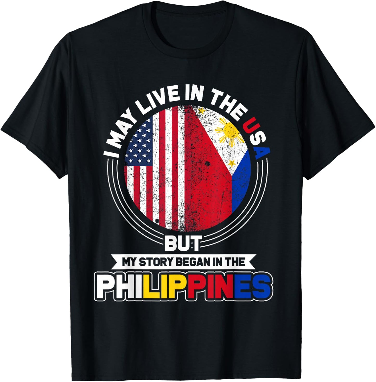 Philippine USA Flag Philippines T-Shirt - T-Shirt | Black