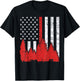 USA Flag Thin Red Line Forest Fire Wildland Firefighter Gift T-Shirt - T-Shirt | Black