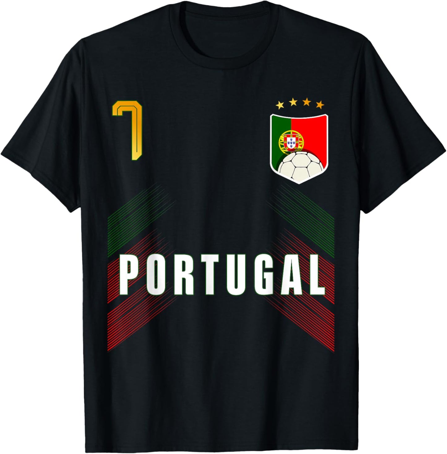 Retro Portugal Flag Portugese Pride Lovers T-Shirt - T-Shirt | Black