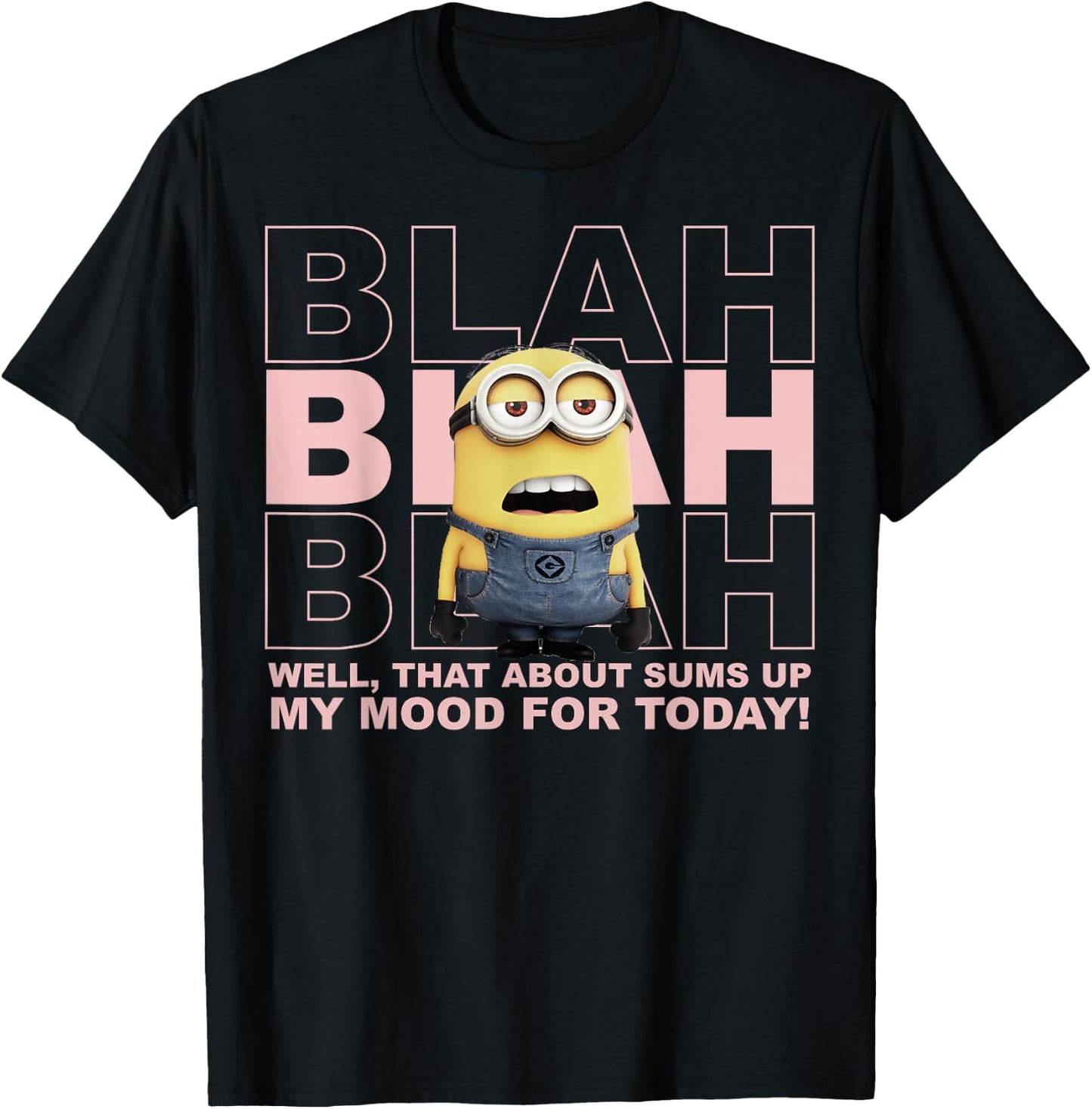 Despicable Me Minions Blah Sums Up My Mood Graphic T-Shirt - T-Shirt | Black