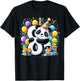 Panda 8th birthday boy girl 8 years old eighth eight Panda T-Shirt - T-Shirt | Black