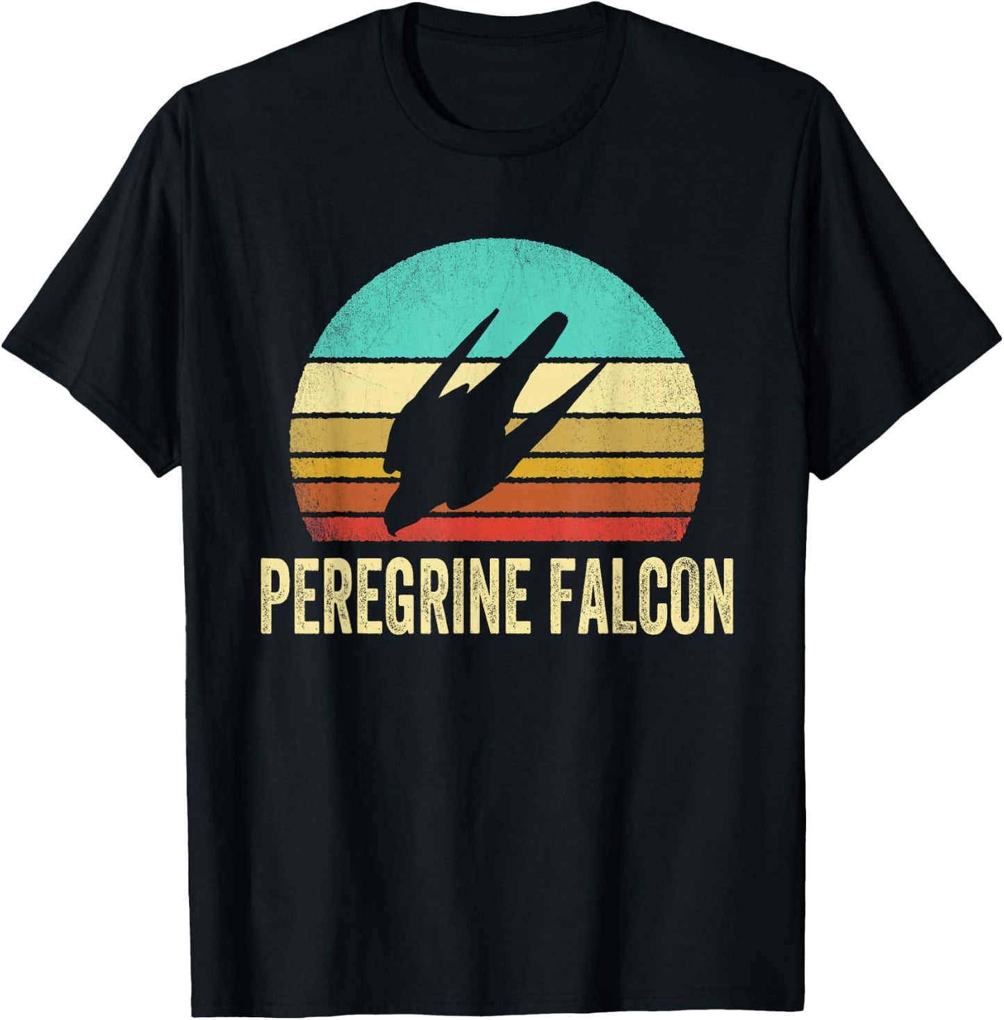 Vintage Peregrine Falcon Shirt Sunset T-Shirt - T-Shirt | Black