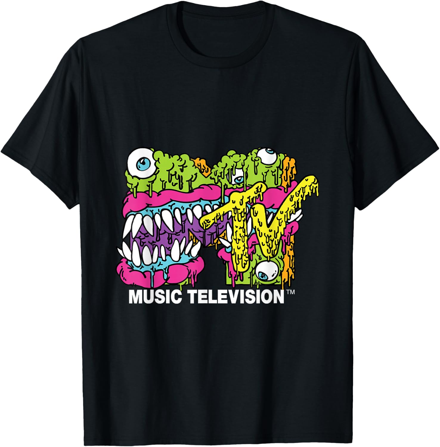 MTV Classic Logo Moster Design T- Shirts T-Shirt - T-Shirt | Black