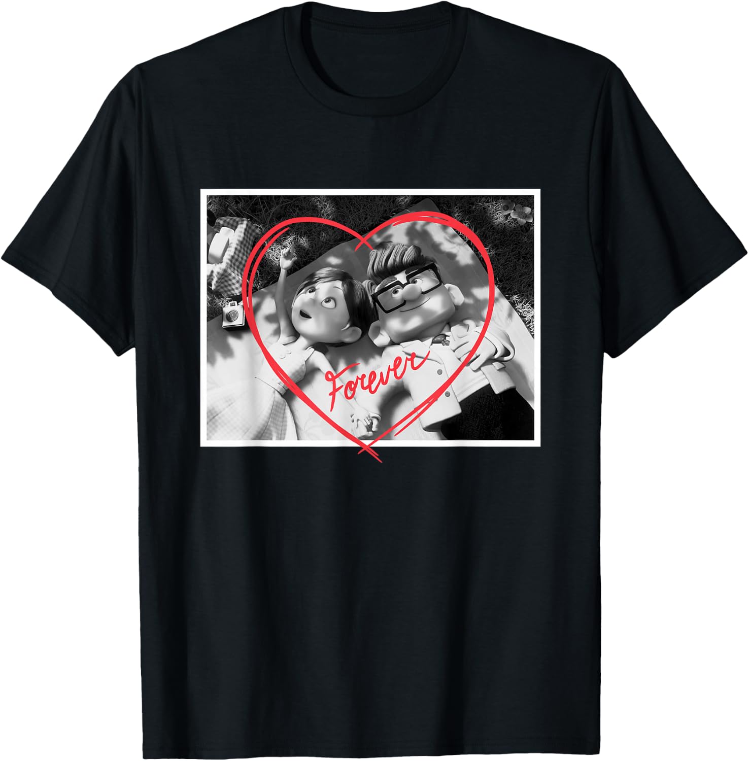 Disney Pixar UP Carl and Ellie Forever Heart T-Shirt - T-Shirt | Black