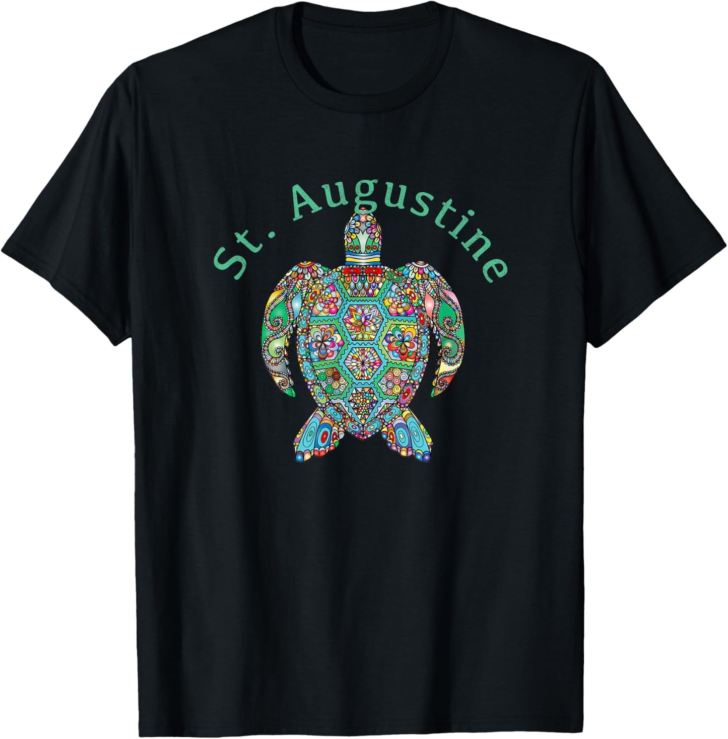 St. Augustine Tribal Turtle Gift T-Shirt - T-Shirt | Black