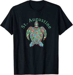 St. Augustine Tribal Turtle Gift T-Shirt - T-Shirt | Black
