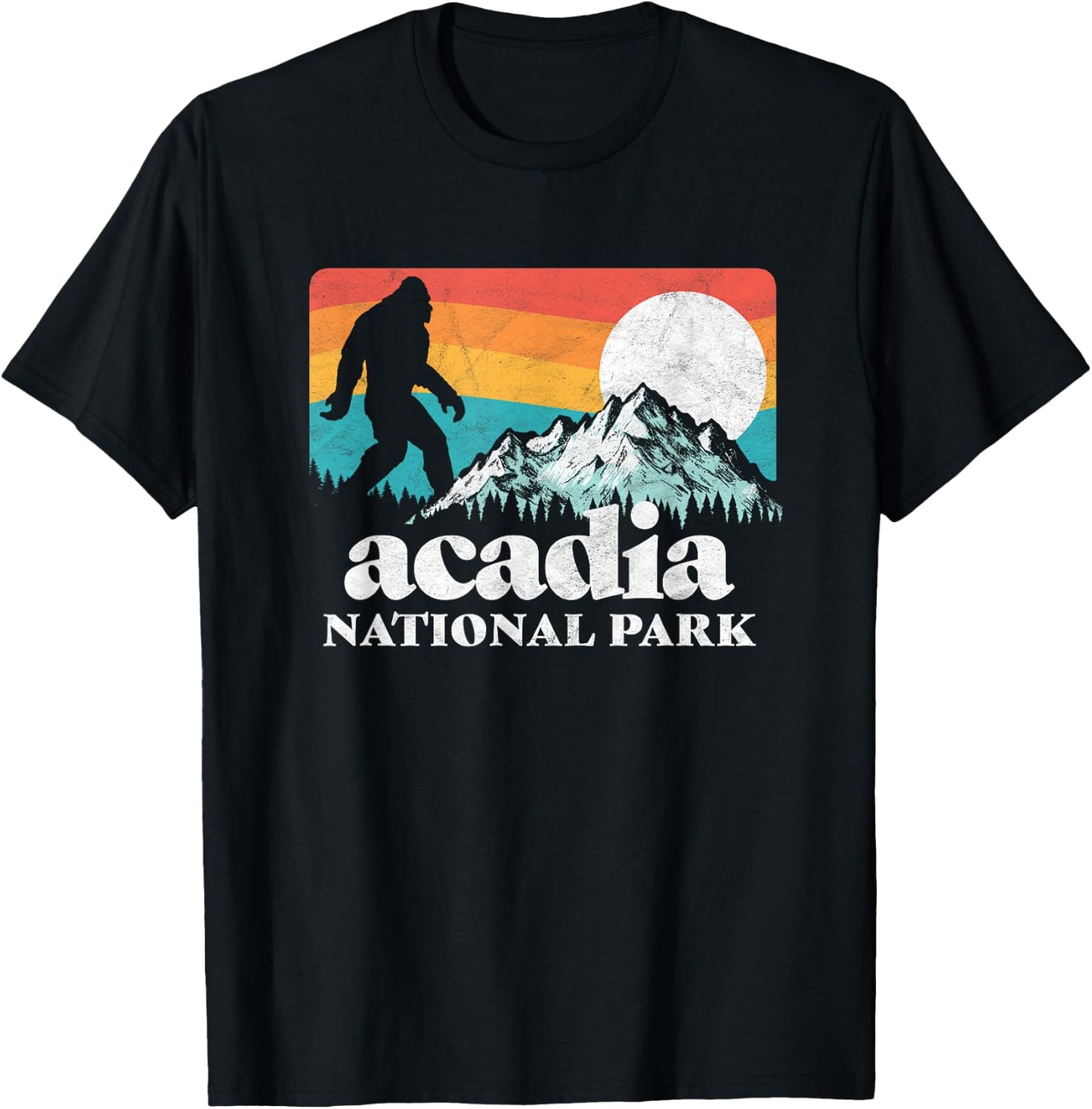 Acadia National Park Maine Bigfoot Mountains T-Shirt - T-Shirt | Black