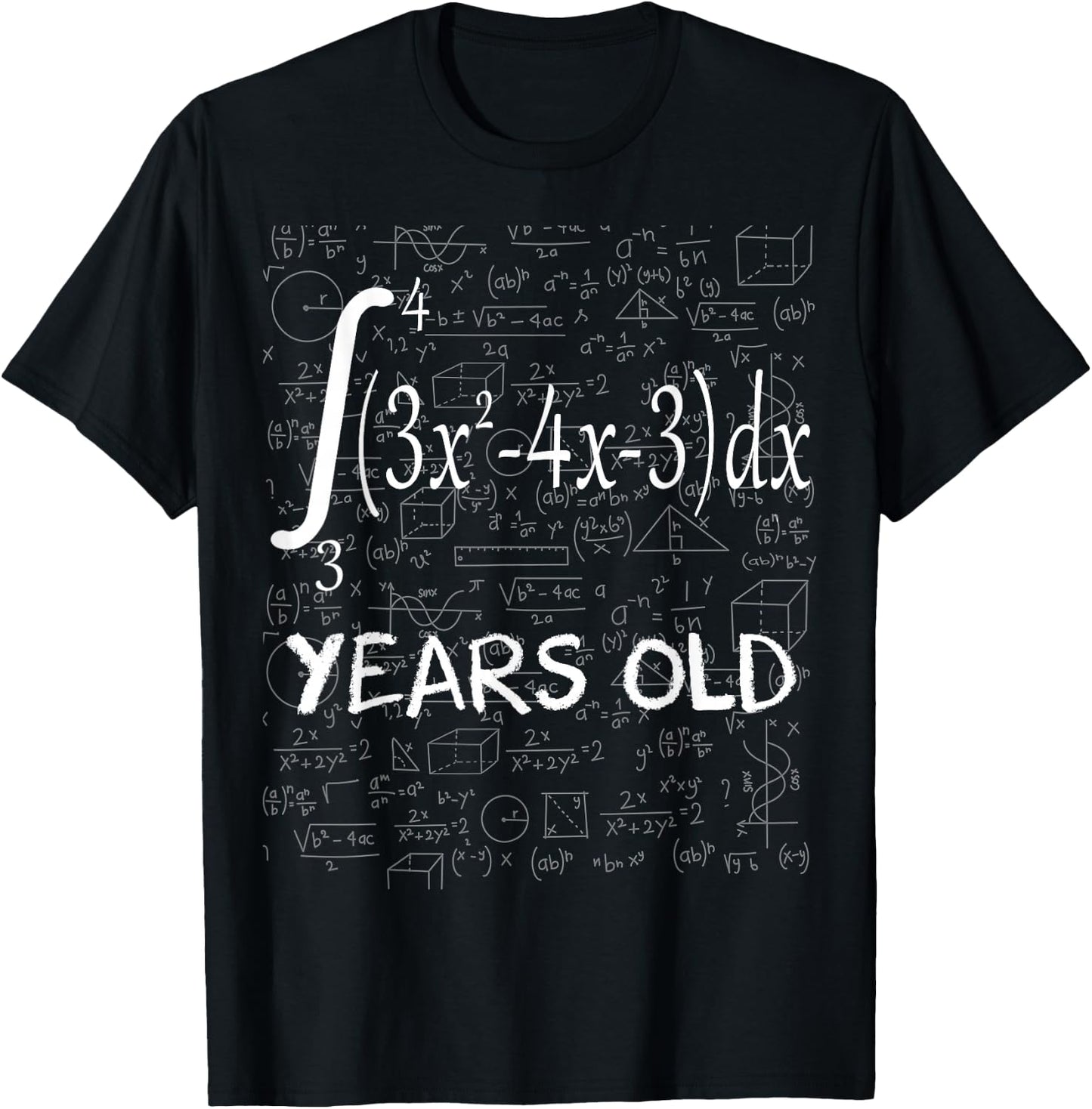 Funny Math Geek Integral Calculus 20th Birthday 20 Years Old T-Shirt - T-Shirt | Black