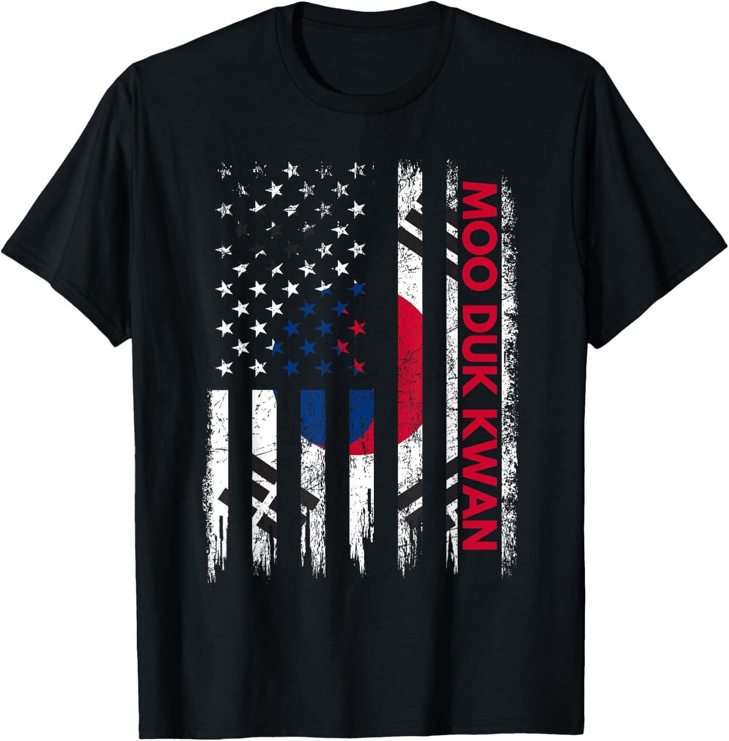 Moo Duk Kwan Karate Martial Arts Training Korean Flag T-Shirt - T-Shirt | Black