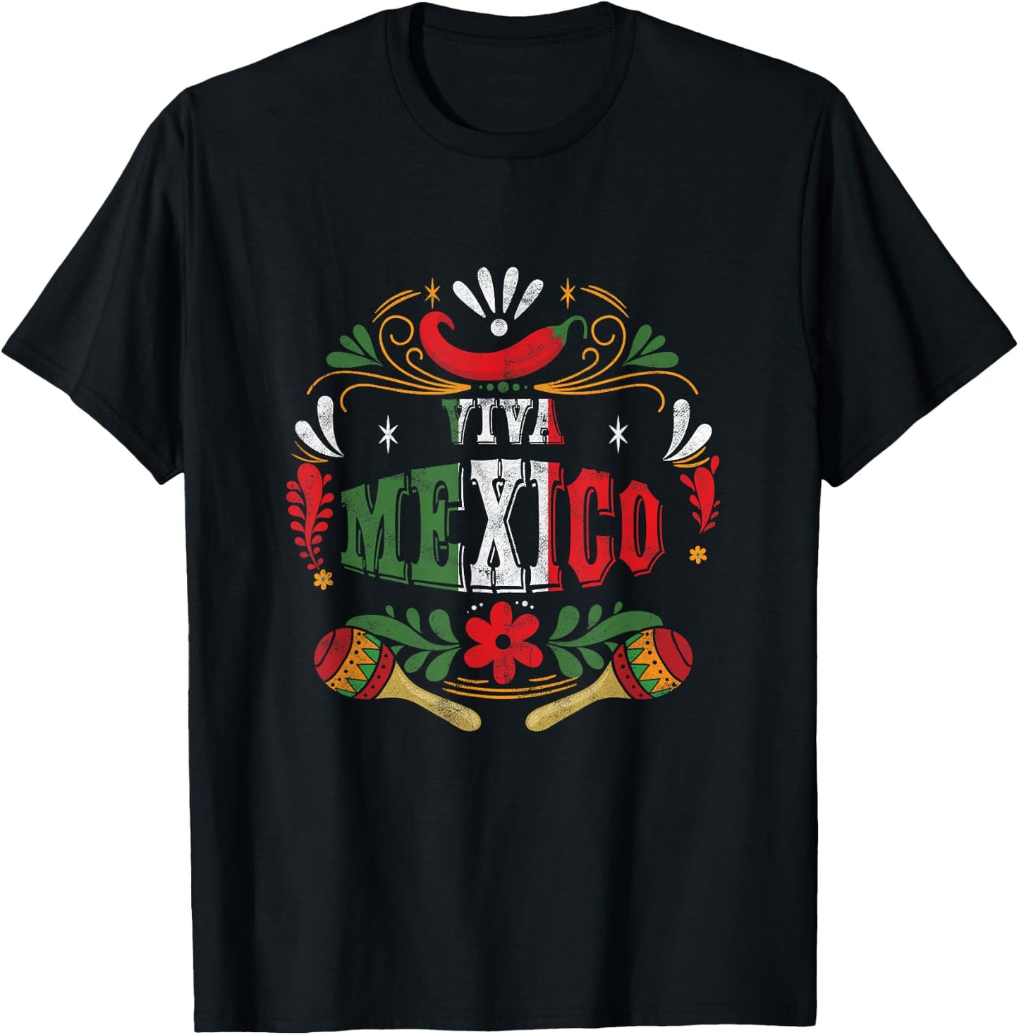 Viva Mexico Mexican Fiesta Cinco De Mayo T-Shirt - T-Shirt | Black