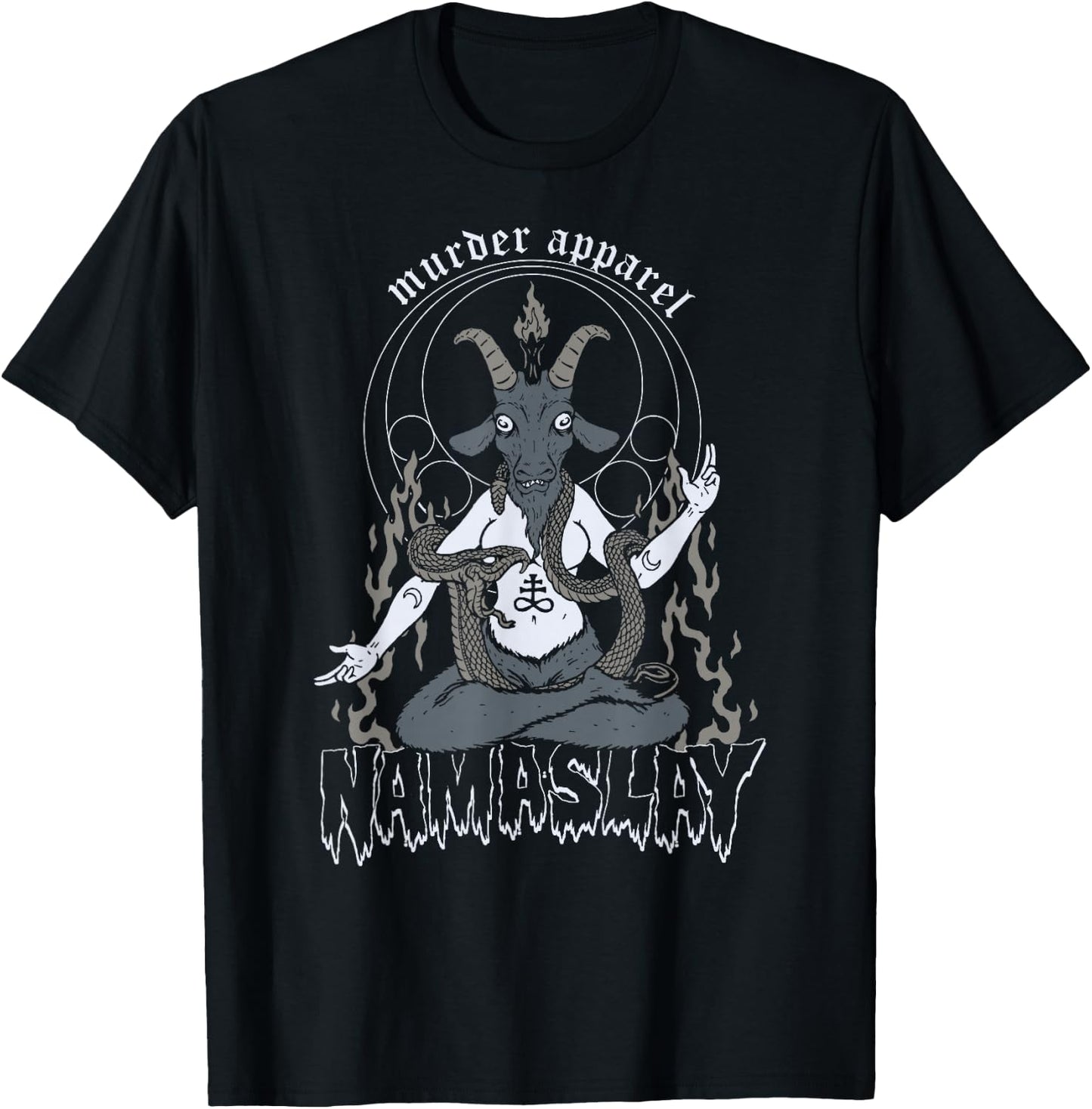 Namaslay Yoga Baphomet Metal T-Shirt - T-Shirt | Black
