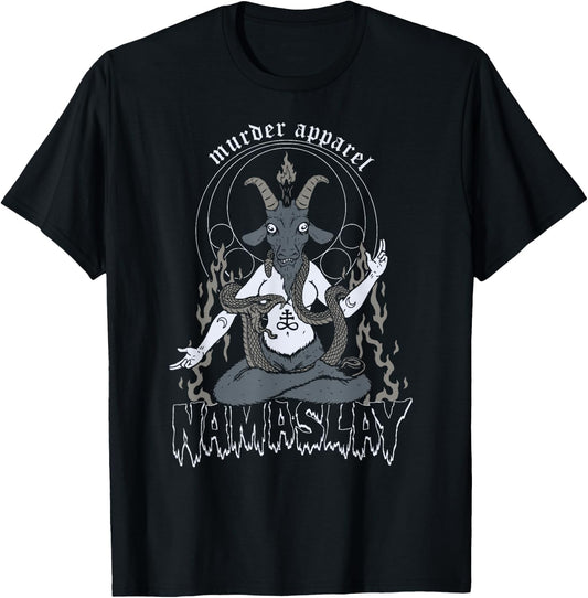 Namaslay Yoga Baphomet Metal T-Shirt - T-Shirt | Black