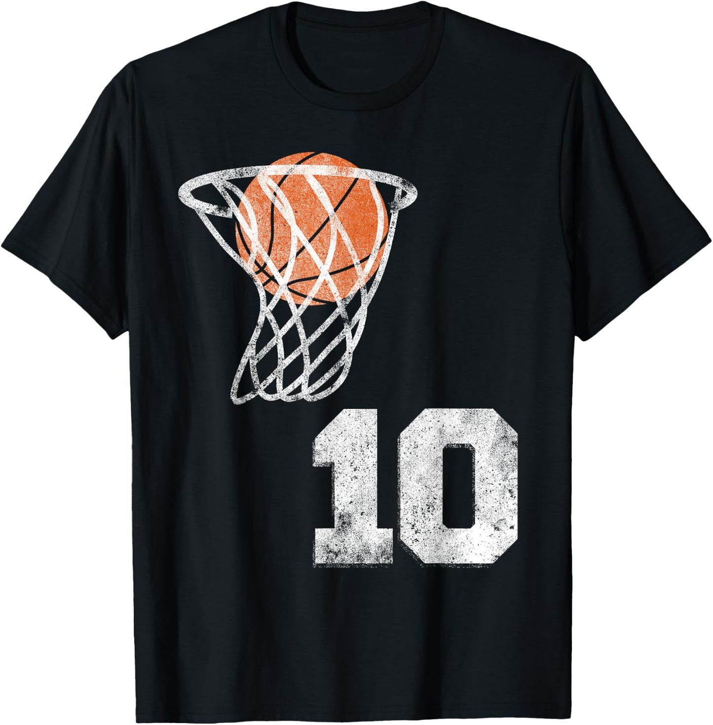 Vintage Basketball Jersey Number 10 Player Number T-Shirt - T-Shirt | Black