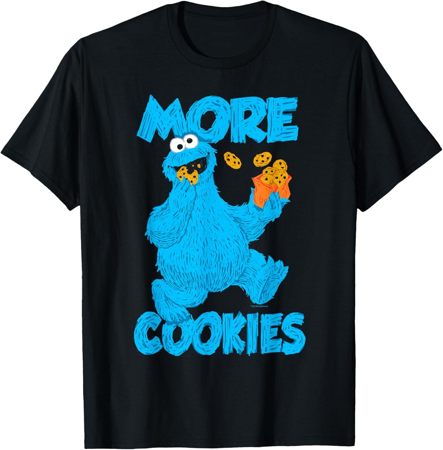 Sesame Street Cookie Monster More Cookies T-Shirt - T-Shirt | Black