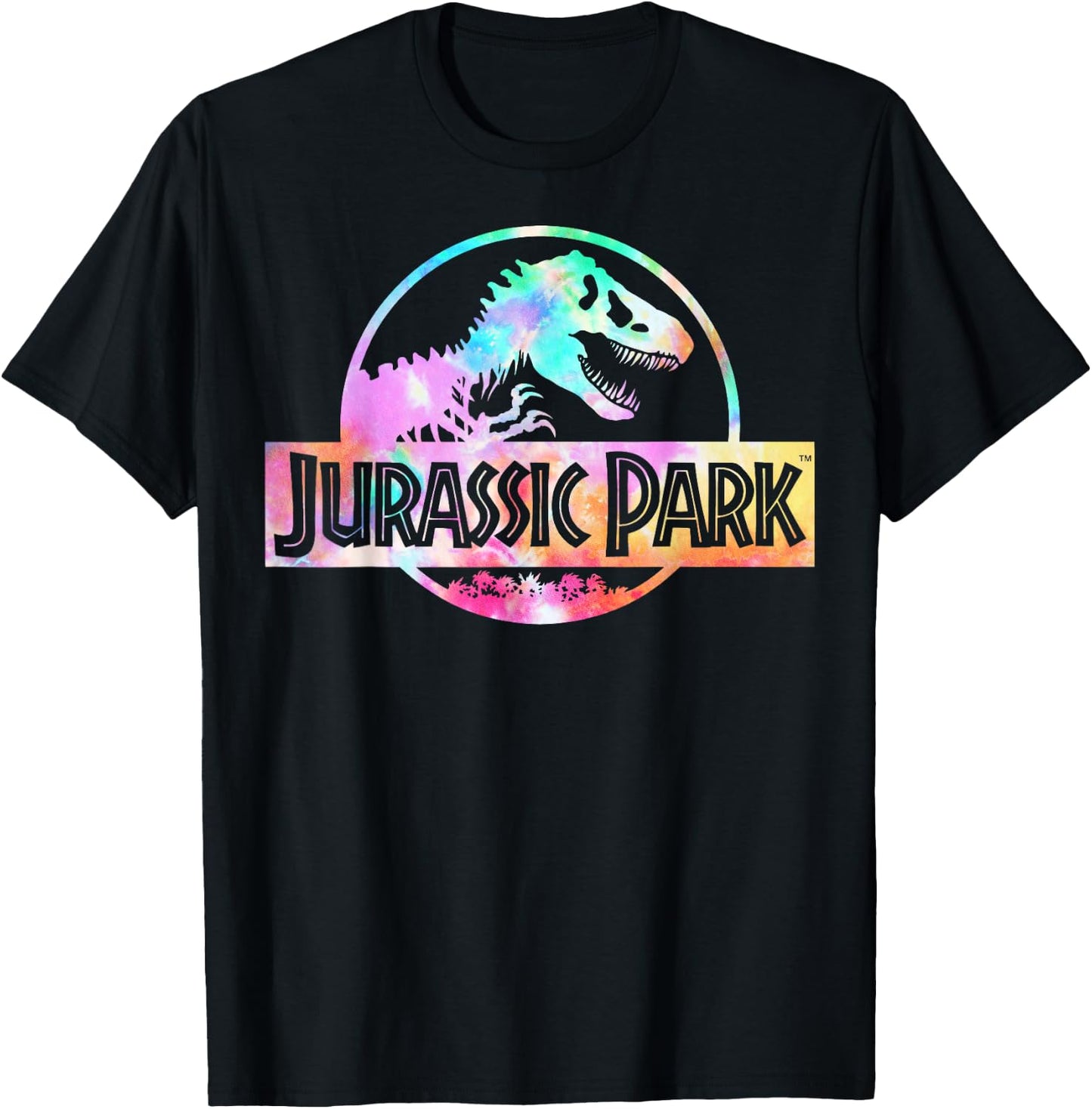 Jurassic Park Logo Tie Dye Gloss Graphic T-Shirt - T-Shirt | Black