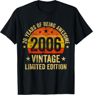 Vintage 2006 Limited Edition 20 Year Old 20th Birthday T-Shirt - T-Shirt | Black
