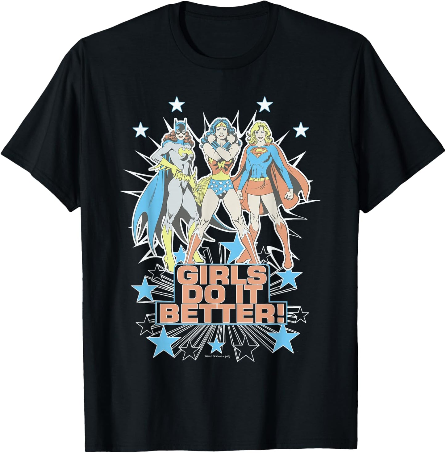Wonder Woman Supergirl Batgirl Girls Do It Better Small T-Shirt - T-Shirt | Black