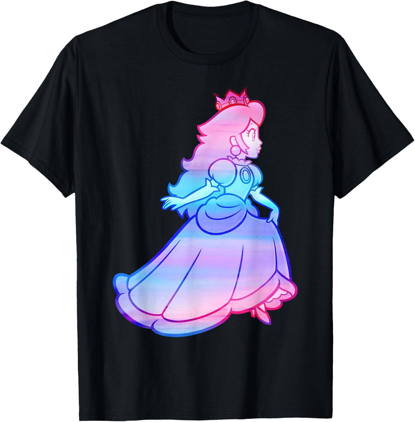 Nintendo Super Mario Peach Gradient Run Graphic T-Shirt - T-Shirt | Black