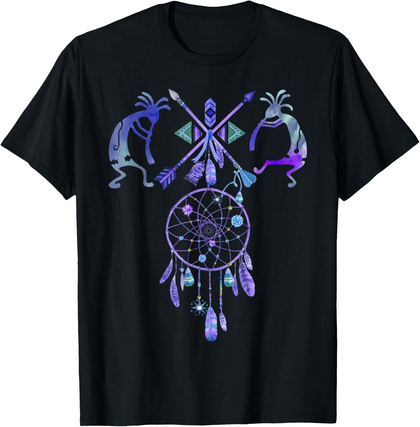 Kokopelli - Native American Folklore Elements II Fun T-Shirt - T-Shirt | Black