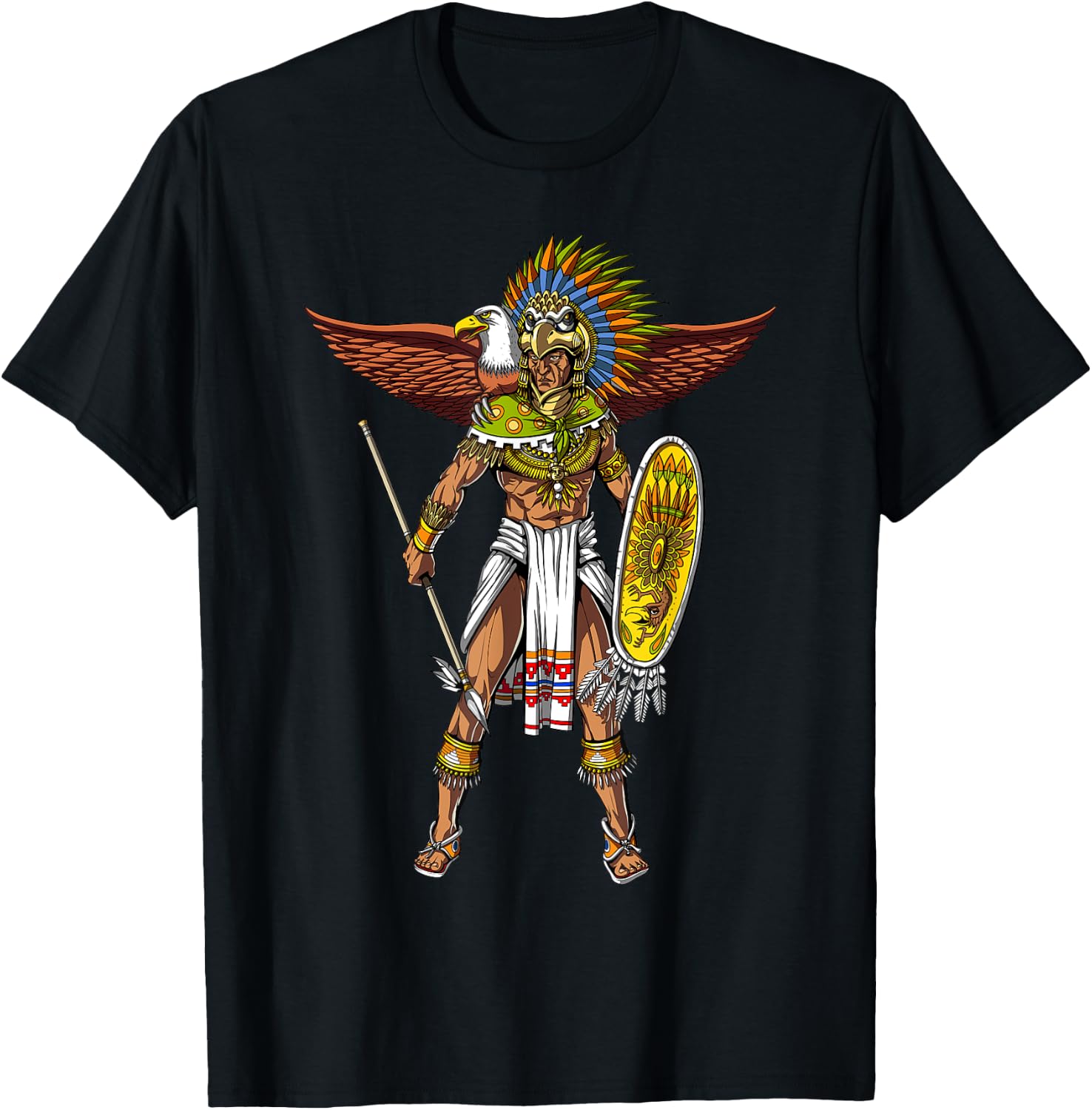 Aztec Eagle Warrior T-Shirt - T-Shirt | Black