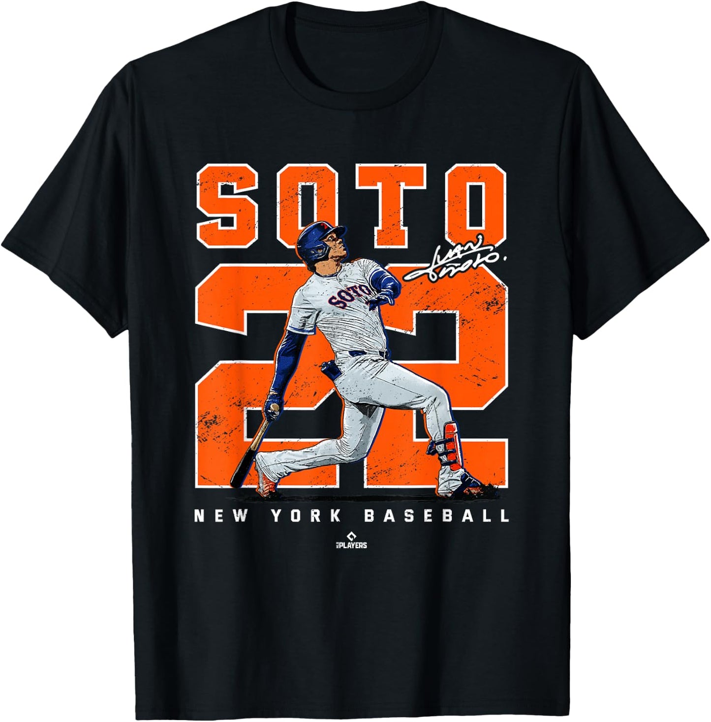 Number & Portrait Juan Soto New York Baseball MLBPA T-Shirt - T-Shirt | Black