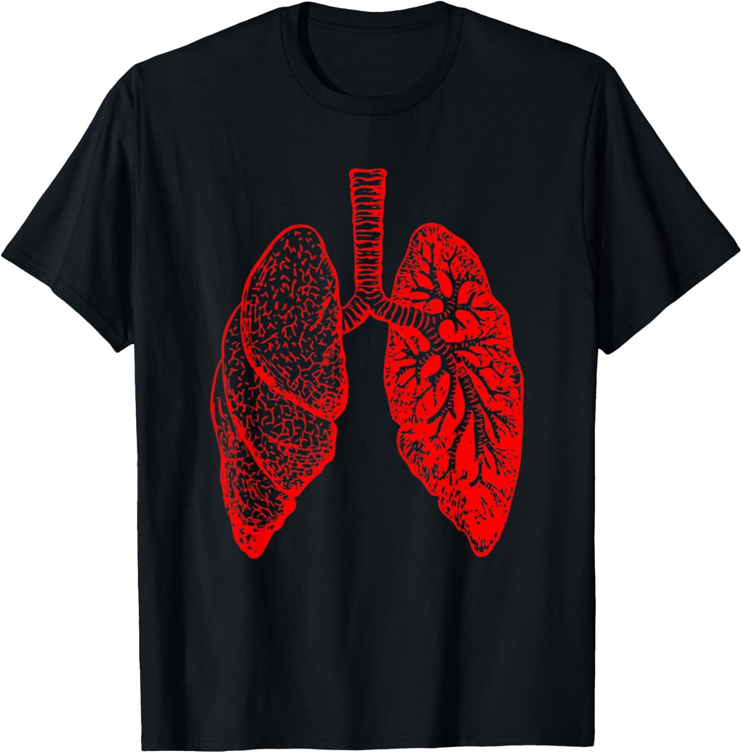 Anatomy Drawing Pulmonologist, Respiratory Lungs Gift T-Shirt - T-Shirt | Black