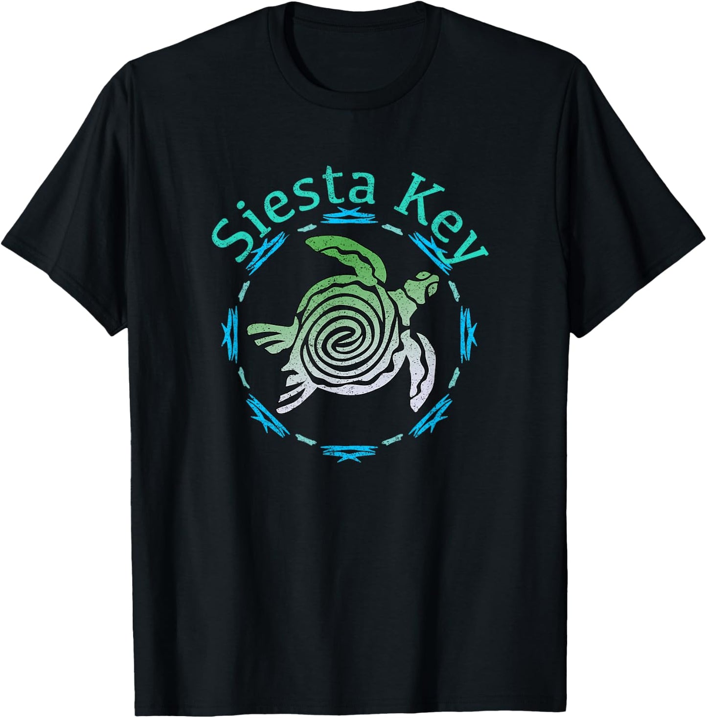 Siesta Key Vintage Tribal Turtle Gift T-Shirt - T-Shirt | Black