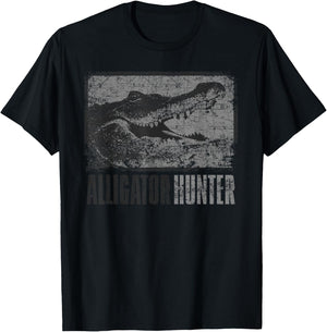 Alligator Hunter Outdoor Gator Hunting Gift T-Shirt - T-Shirt | Black