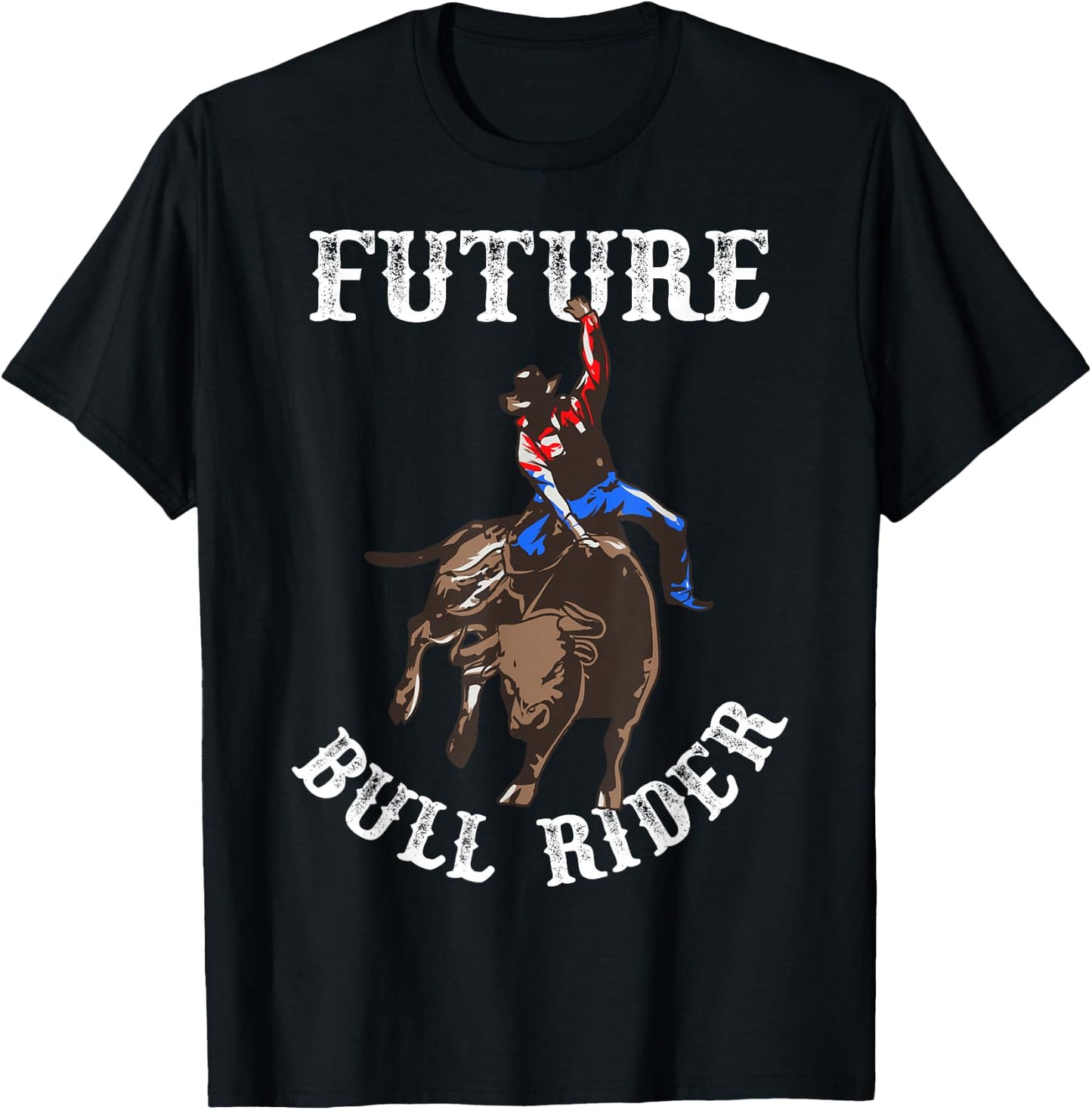Rodeo Future Bull Rider Bull Riding Mechanical Boys Kids Small T-Shirt - T-Shirt | Black