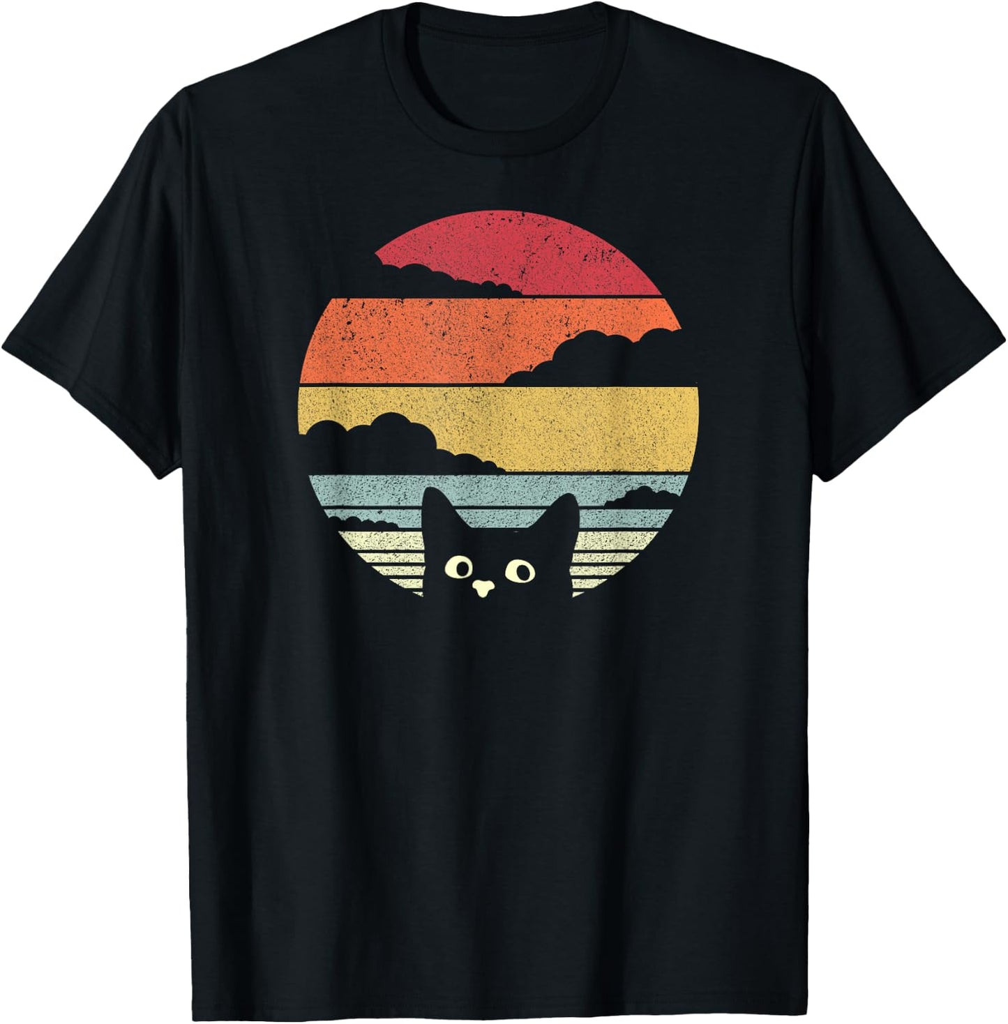 Cat Shirt. Retro Style T-Shirt - T-Shirt | Black