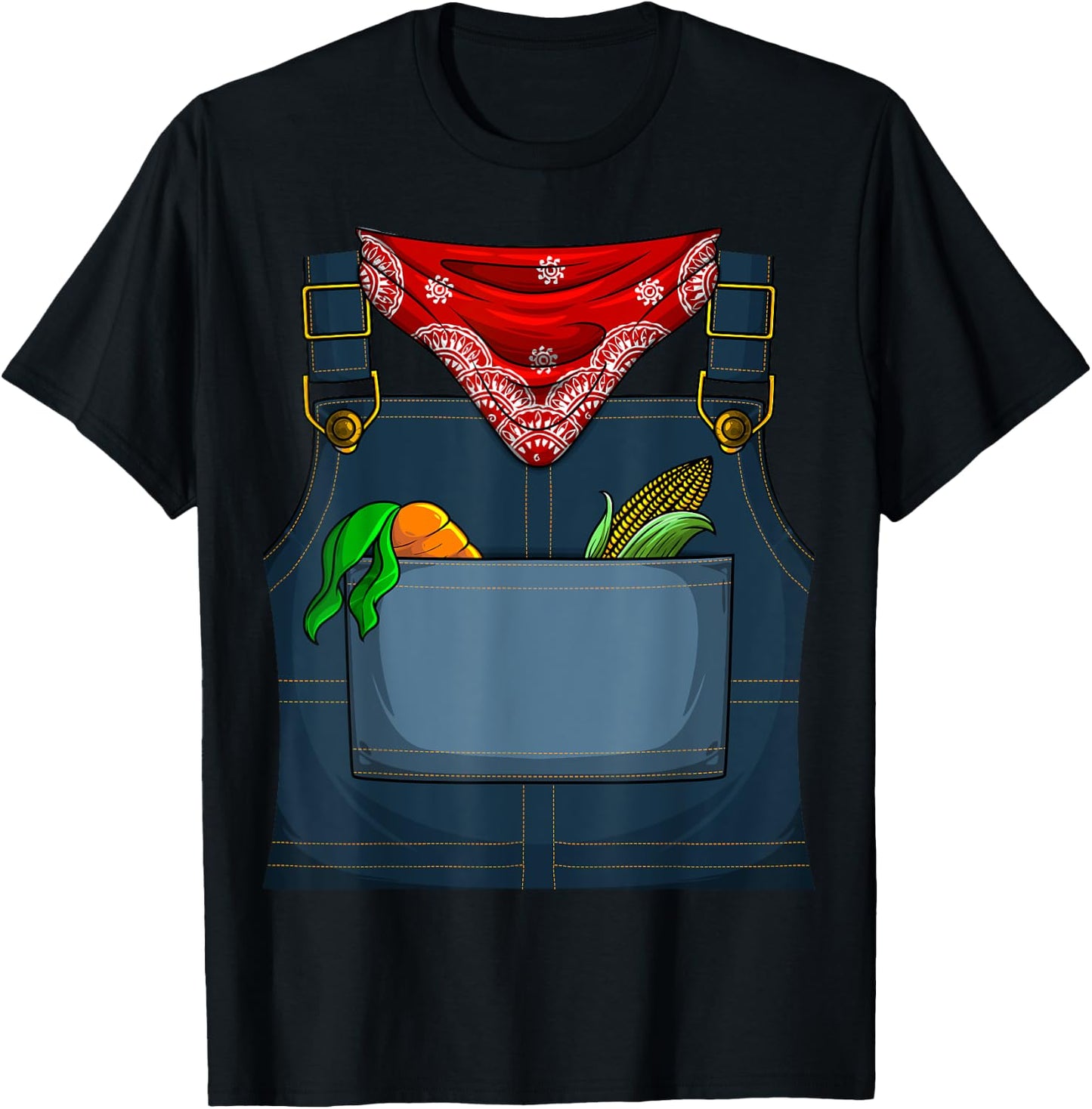 Cute Farmer Costume Halloween | Funny Simple Farming Gift T-Shirt - T-Shirt | Black