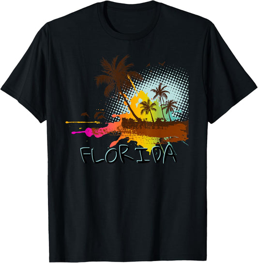 Florida Beach Vacation - Art for Ocean Lovers T-Shirt - T-Shirt | Black