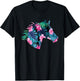 Horse Silhouette | For Horse Lover | Hawaiian Floral T-Shirt - T-Shirt | Black