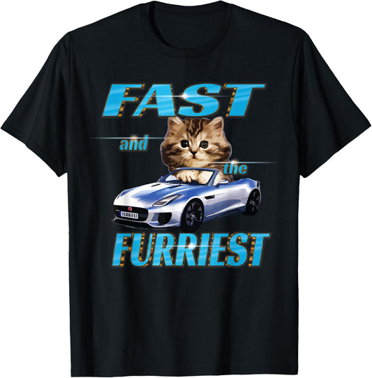 Fast and the Furriest Cats in cars T-Shirt - T-Shirt | Black