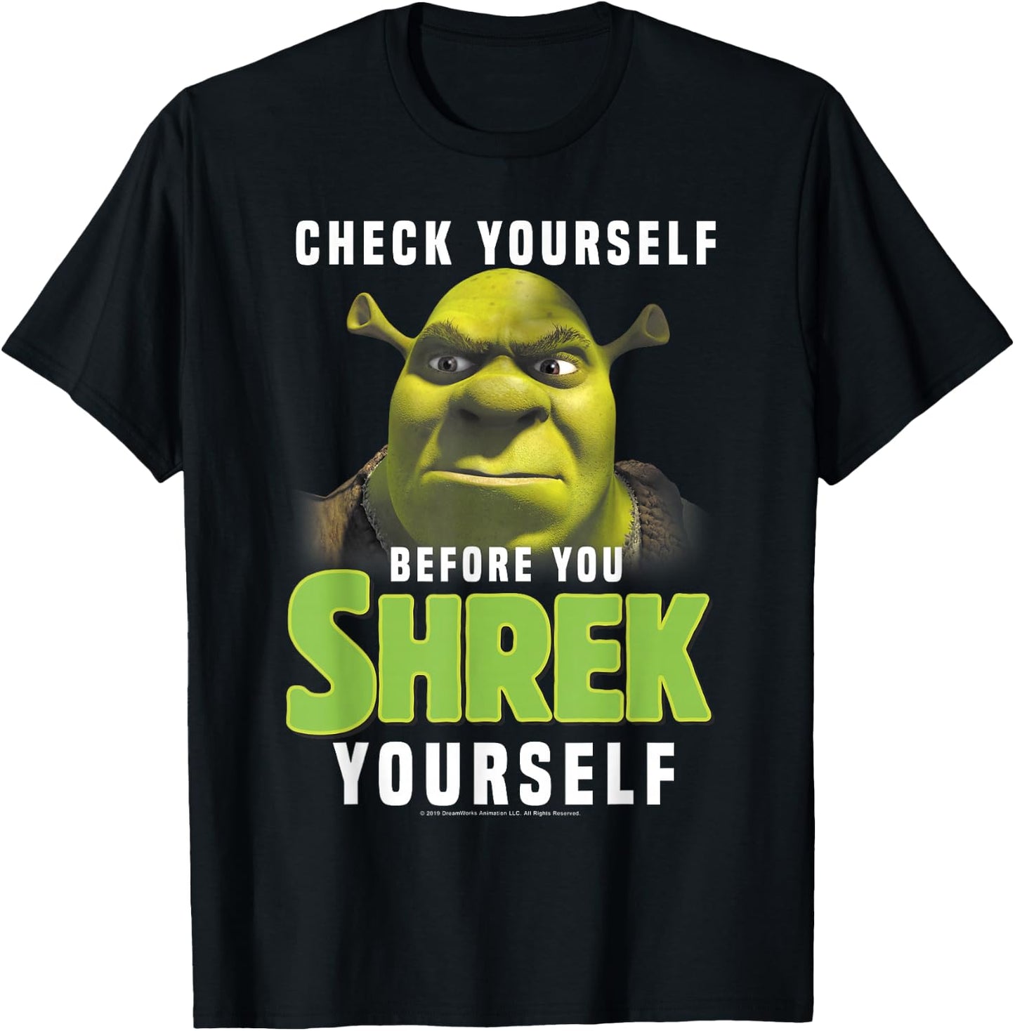 Shrek Check Yourself Before You Shrek Yourself T-Shirt - T-Shirt | Black